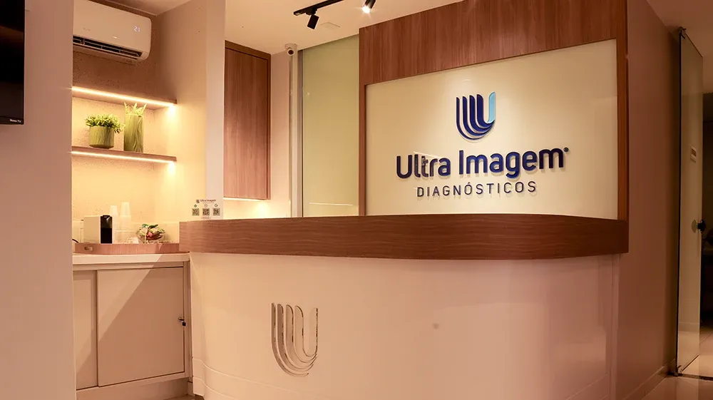Recepção da Ultra Imagem, onde você confirma ao agendar exame de imagem no Sudoeste
